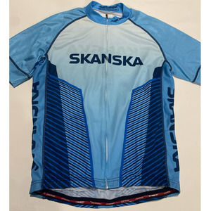 JAKROO Race Lite Fit Cycling Jersey Blue Size XL SKANSKA